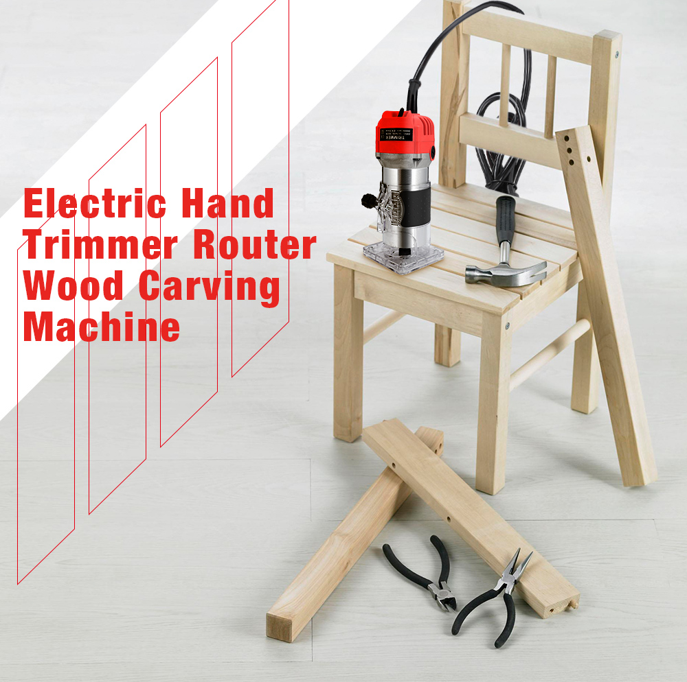 800W Woodworking Electric Trimming Machine Engraving Electromechanical Wood Milling Slotting Machine